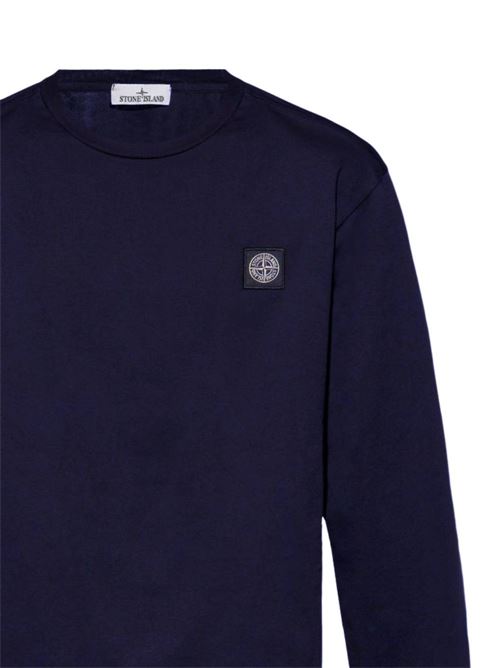 midnight blue cotton t-shirt Stone Island | 811522713A0020